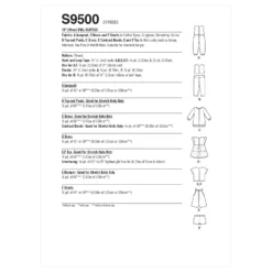 Simplicity Sewing Pattern S9500 18" Doll Clothes 17 Simplicity Sewing Pattern S9500 18" Doll Clothes -Sewing Supplies Store S9500 envelope back scaled