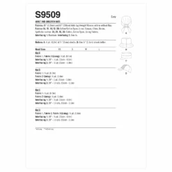 Simplicity SS9509 Adult And Children Hats -Sewing Supplies Store S9509 envelope back scaled