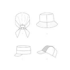 Simplicity SS9509 Adult And Children Hats -Sewing Supplies Store S9509 line art scaled