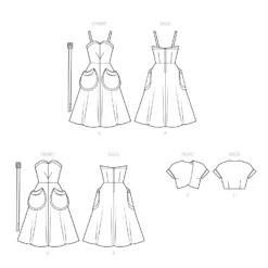 Simplicity SS9536 Misses' Sundress, Bolero -Sewing Supplies Store S9536 line art scaled