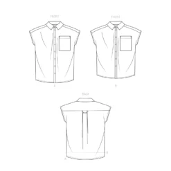 Simplicity SS9554 Unisex Shirt -Sewing Supplies Store S9554 line art scaled