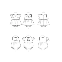 Simplicity SS9557 Babies' Romper -Sewing Supplies Store S9557 line art scaled
