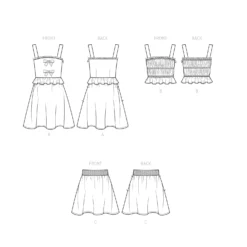 Simplicity SS9560 Child/Girl Dress, Top, Skirt -Sewing Supplies Store S9560 line art scaled
