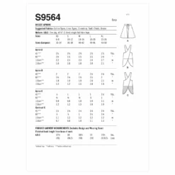 Simplicity SS9564 Misses' Aprons -Sewing Supplies Store S9564 envelope back scaled