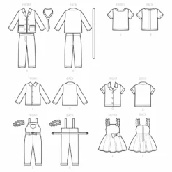 Simplicity SS9567 18" Doll Clothes -Sewing Supplies Store S9567 line art scaled