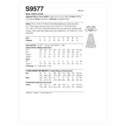 Simplicity SS9577 Misses' Fantasy Costume -Sewing Supplies Store S9577 envelope back scaled