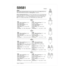 Simplicity Pattern SS9581 Plush Gnomes In Two Sizes -Sewing Supplies Store S9581 envelope back scaled