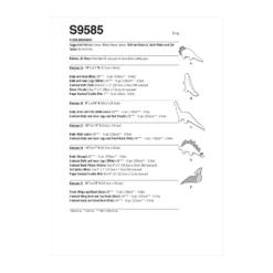 Simplicity Pattern SS9585 Plush Dinosaurs By Andrea Schewe -Sewing Supplies Store S9585 envelope back scaled