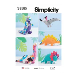 Simplicity Pattern SS9585 Plush Dinosaurs By Andrea Schewe