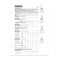 Simplicity Pattern S9625A Toddler's Tulle Costumes 14 Simplicity Pattern S9625A Toddler's Tulle Costumes -Sewing Supplies Store S9625 envelope back scaled