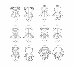 Simplicity Pattern 9665 Stuffed Chick -Sewing Supplies Store S9665 line art