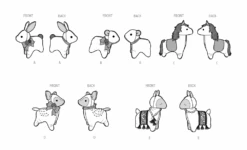 Simplicity Pattern 9666 Stuffed Bunny -Sewing Supplies Store S9666 line art