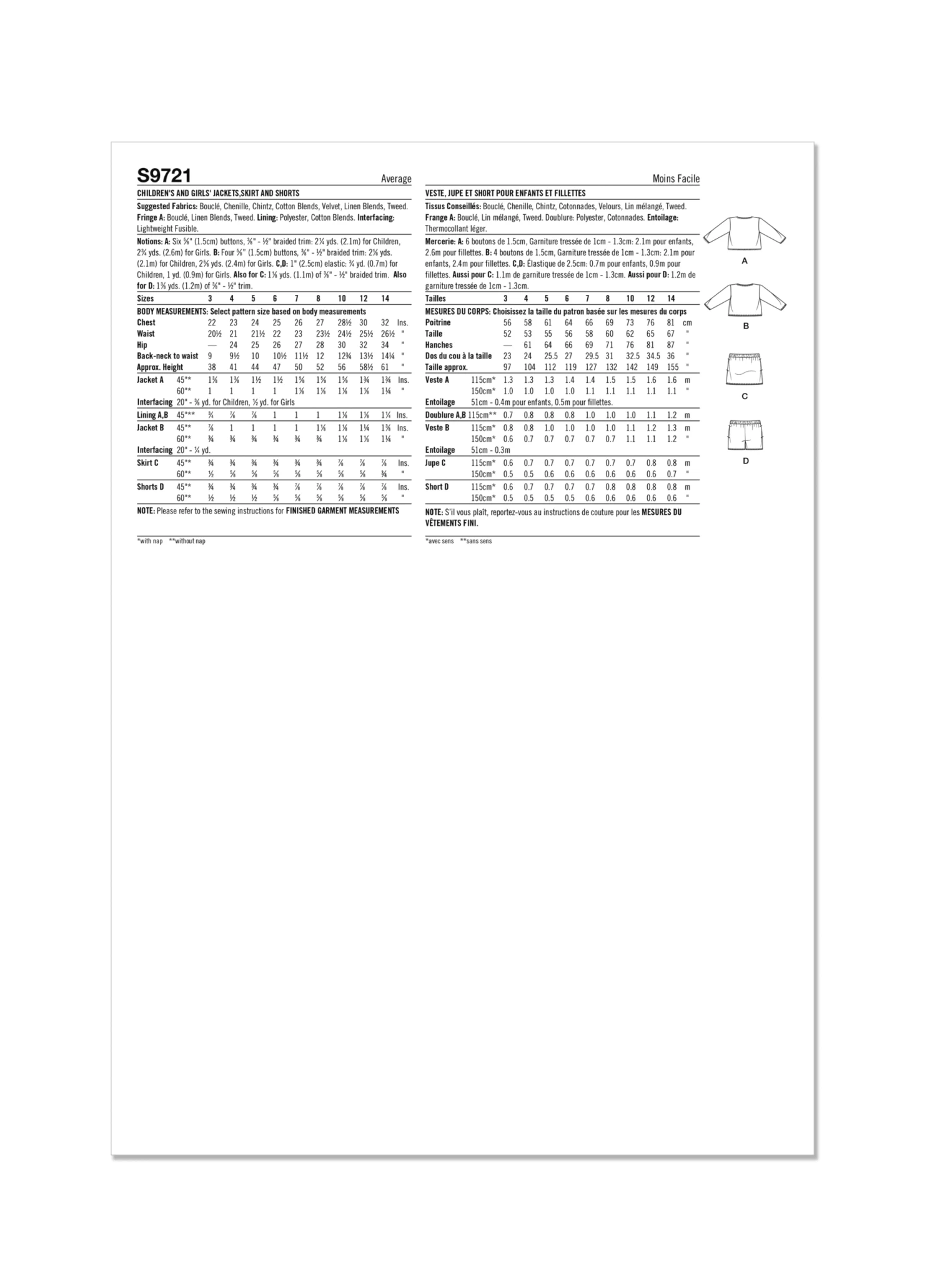 Simplicity Pattern S9721 Child/Girl Skirt/Top 2 Simplicity Pattern S9721 Child/Girl Skirt/Top - Image 2