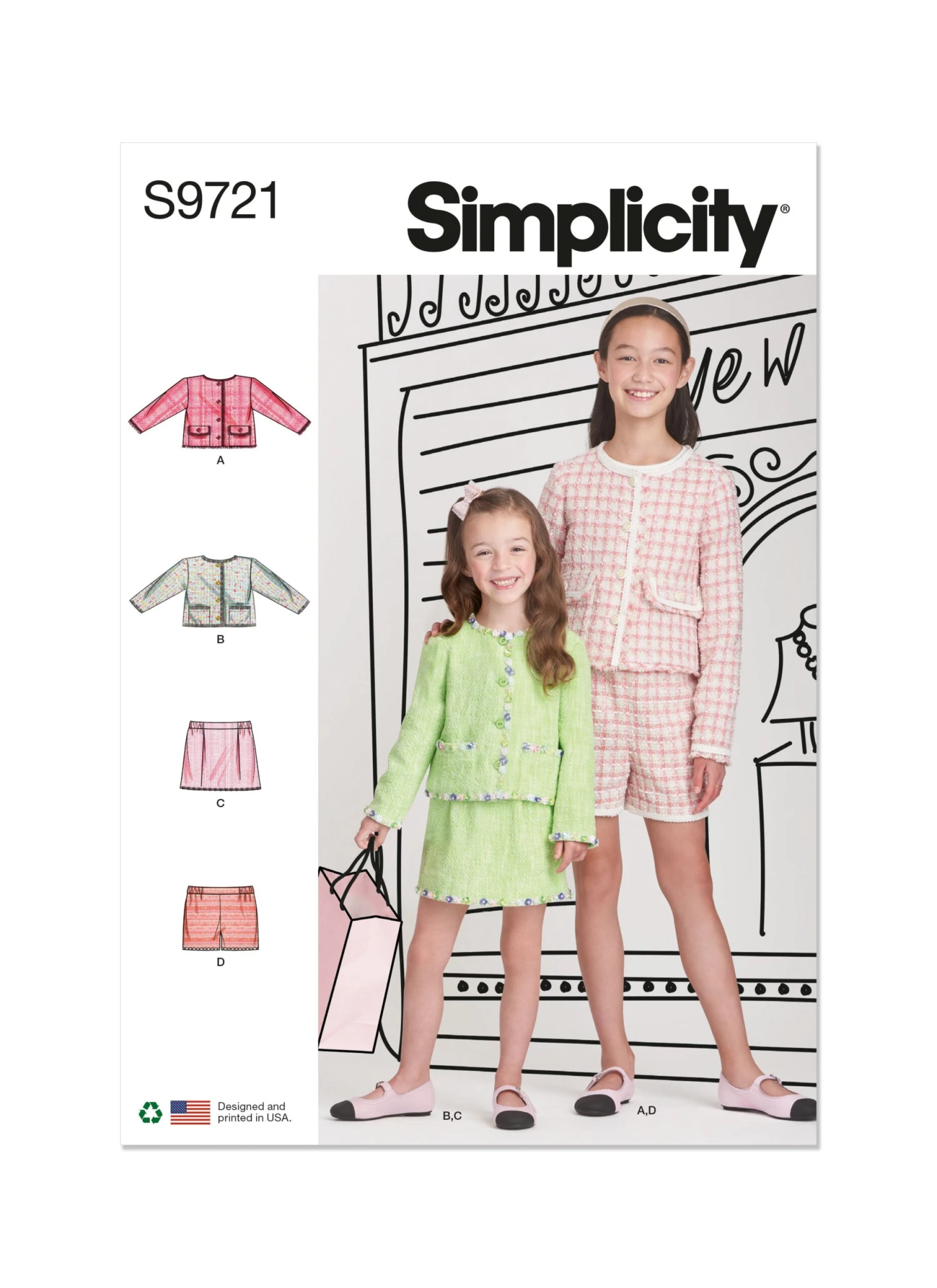 Simplicity Pattern S9721 Child/Girl Skirt/Top 1 Simplicity Pattern S9721 Child/Girl Skirt/Top