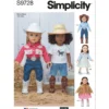 Simplicity Pattern S9728 Undefined Doll Clothes