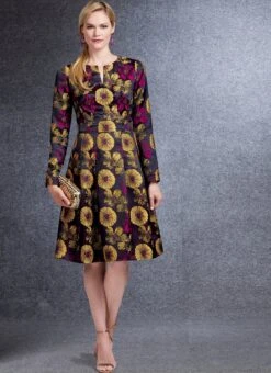 Vogue Pattern V1737 Misses' Fit-And-Flare Dresses With Waistband And Pockets -Sewing Supplies Store V1737 04