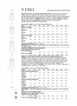 Vogue Pattern V1861 Misses' Special Occasion Dress -Sewing Supplies Store V1861 envelope back scaled