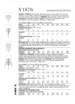 Vogue Pattern V1876 Misses' Corsets -Sewing Supplies Store V1876 envelope back scaled
