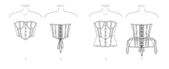 Vogue Pattern V1876 Misses' Corsets -Sewing Supplies Store V1876 line art