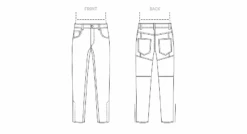 Vogue Pattern V1915 Men's Jeans -Sewing Supplies Store V1915 line art