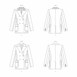 Vogue V1927 Misses' Double-Breasted Jacket -Sewing Supplies Store V1927 line art