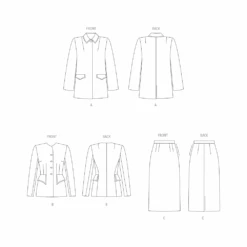 Vogue V1932 Misses' Suit And Coat -Sewing Supplies Store V1932 line art