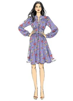 Vogue Pattern V9076 Misses' Dress -Sewing Supplies Store V9076 02