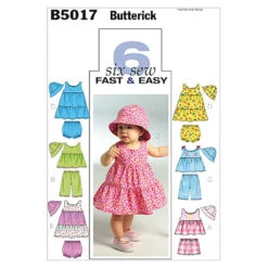 Butterick Pattern B5017 Infants' Top, Dress, Panties, Shorts, Pants And Hat