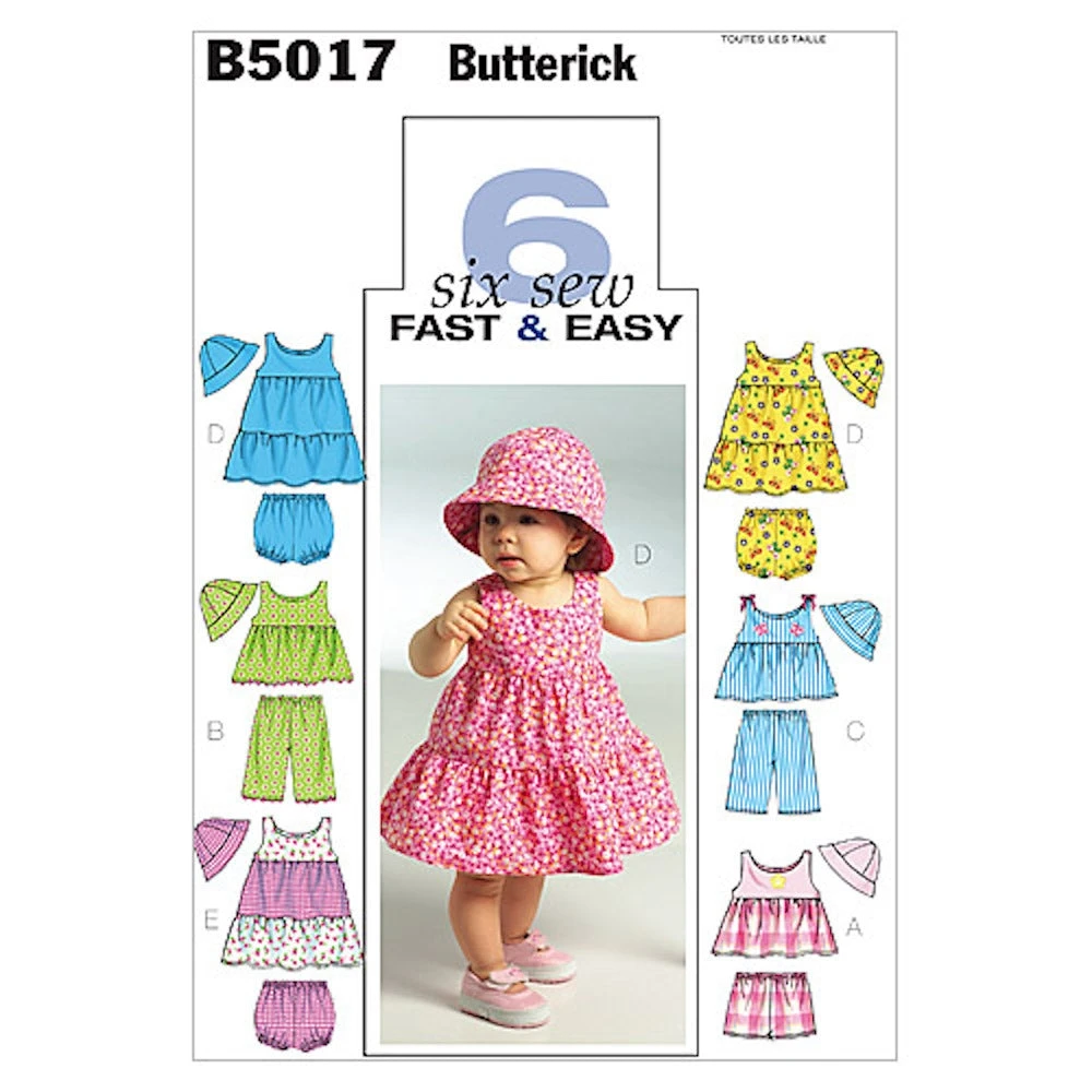 Butterick Pattern B5017 Infants' Top, Dress, Panties, Shorts, Pants And Hat 1 Butterick Pattern B5017 Infants' Top, Dress, Panties, Shorts, Pants And Hat