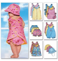Butterick Pattern B5625 Infants' Romper, Jumper, Panties And Hat