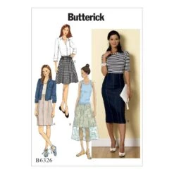 Butterick Pattern B6326 Misses' Raised-Waist Or Elastic-Waist Skirts -Sewing Supplies Store b6326 1 12759474 45da 4466 91c8 a931a39ce8c2