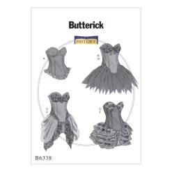 Butterick Pattern B6338 Curved-Hem Corsets And Skirts