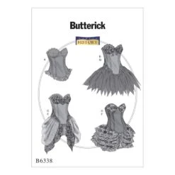 Butterick Pattern B6338 Curved-Hem Corsets And Skirts -Sewing Supplies Store b6338 1a8eed56 7600 46b0 b031 4f6e862d0405