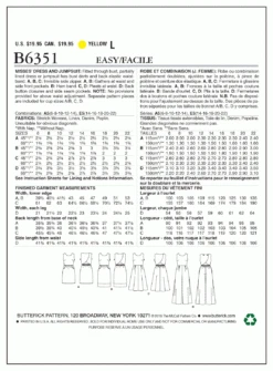 Butterick Pattern B6351 Misses' Open-Back, Tulip-Detail Dresses And Jumpsuit 7 Butterick Pattern B6351 Misses' Open-Back, Tulip-Detail Dresses And Jumpsuit -Sewing Supplies Store b6351 57958b7a c895 4849 a452 20d0a14563ae