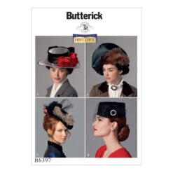 Butterick Pattern B6397 Misses' Hats In Four Styles