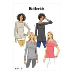 Butterick Pattern B6418 Misses' Knit, Lace-Detail Tops -Sewing Supplies Store b6418 b4799ff3 5b86 441a 80dd b1683829a287