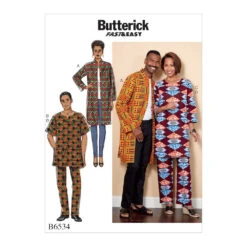 Butterick Pattern B6534 Misses'/Men's Coat, Tunic And Pants
