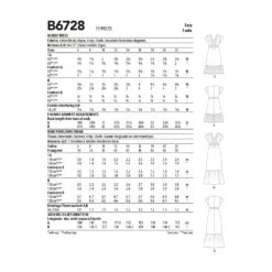 Butterick Pattern B6728 Misses' Dresses -Sewing Supplies Store b6728 envelope back