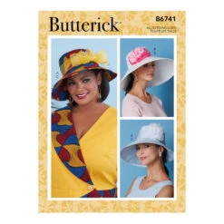 Butterick Pattern B6741 Misses' Hats With Ribbon, Flowers & Bow