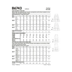 Butterick Pattern B6743 Misses'/Misses' Petite Gored Skirts -Sewing Supplies Store b6743 envelope back e95149a9 e9e1 446c b2ba 3e79bc3fb691