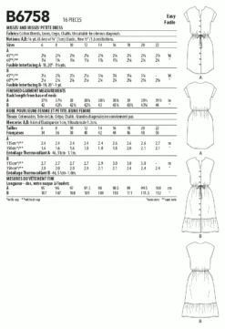 Butterick Pattern B6758 Misses' Dress -Sewing Supplies Store b6758 envelope back