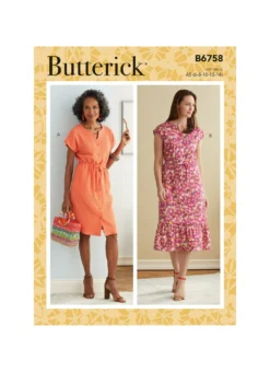 Butterick Pattern B6758 Misses' Dress -Sewing Supplies Store b6758 envelope front scaled