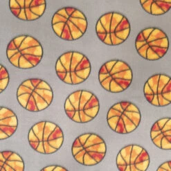 Printed Antipill Polar Fleece Fabric, Basketball- Width 145cm