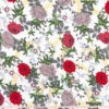 Florentine Cotton Voile Fabric, White & Red Florals- Width 145cm
