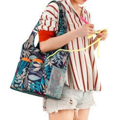 Knitting Tote Bag, Urban Jungle- Shoulder Carry Straps -Sewing Supplies Store img 3184 1