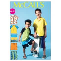 McCall's Pattern M6548 Children's/Boys' Shirt, Top And Shorts
