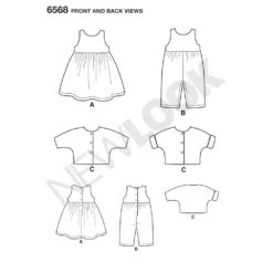 Newlook Pattern 6568 Babies' Dress, Romper And Jacket -Sewing Supplies Store new look baby sportswear pattern 6568 front back views c467a07f 2d55 4ff4 bff9 e22f830eed38