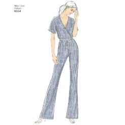 Newlook Pattern 6554 Women's Knit Jumpsuit And Dresses 9 Newlook Pattern 6554 Women's Knit Jumpsuit And Dresses -Sewing Supplies Store new look wrap jumpsuit dress pattern 6554 av1