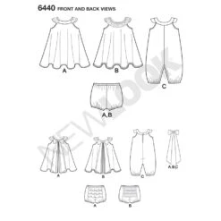 Newlook Pattern 6440 Babies' Romper And Sundress With Panties -Sewing Supplies Store newlook babies pattern 6440 front back view 1747bbcf cf0d 4c7e 9733 210dfb22544e