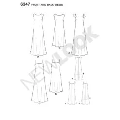 Newlook Pattern 6347 Misses Dresses -Sewing Supplies Store newlook dresses pattern 6347 front back view 4647fb35 1b29 4d7f a623 c170bc1c87ba